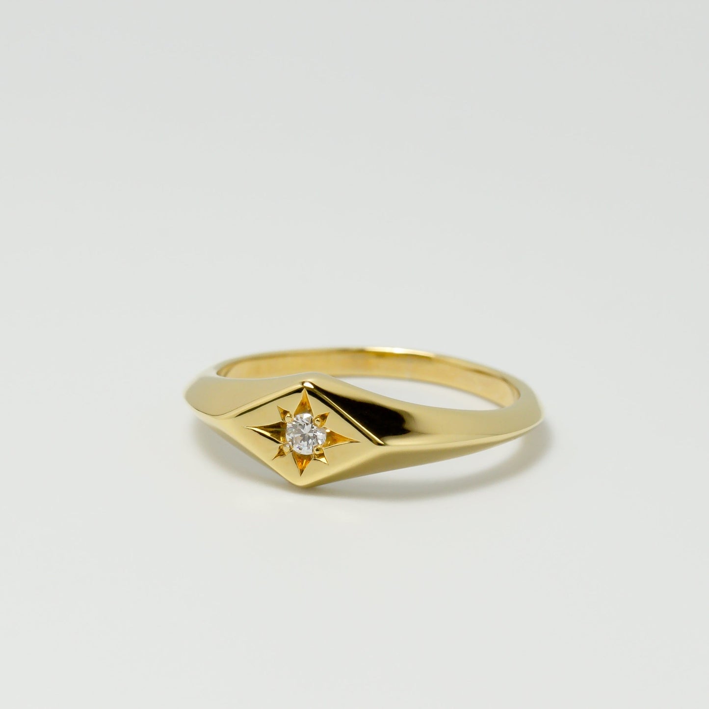 ロンバスリング イエローゴールド センターダイヤモンドセッティング