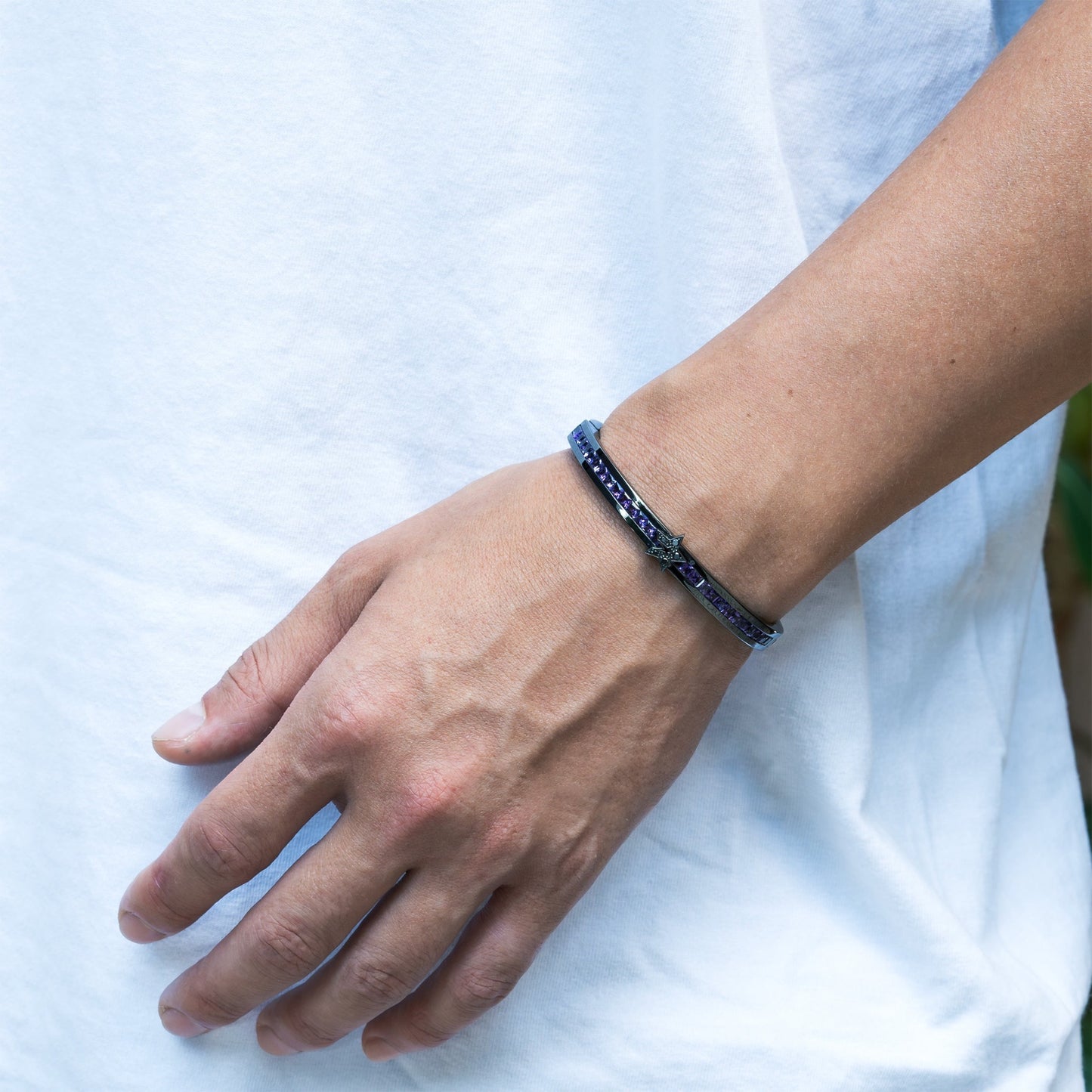 スターブレスレット シルバー ブラックルテニウム