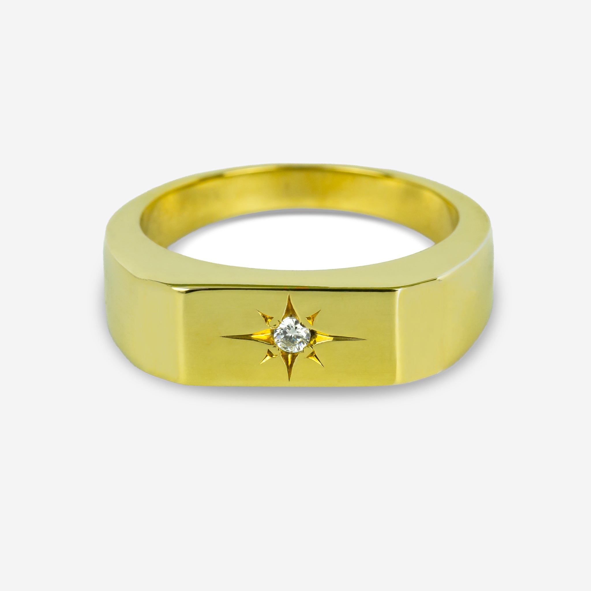 スクエアリング イエローゴールド センターダイヤモンドセッティング