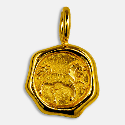 シーリングネックレストップ　イエローゴールド　Horse[馬]