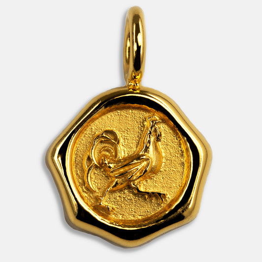 シーリングネックレストップ　イエローゴールド　Rooster[ニワトリ]